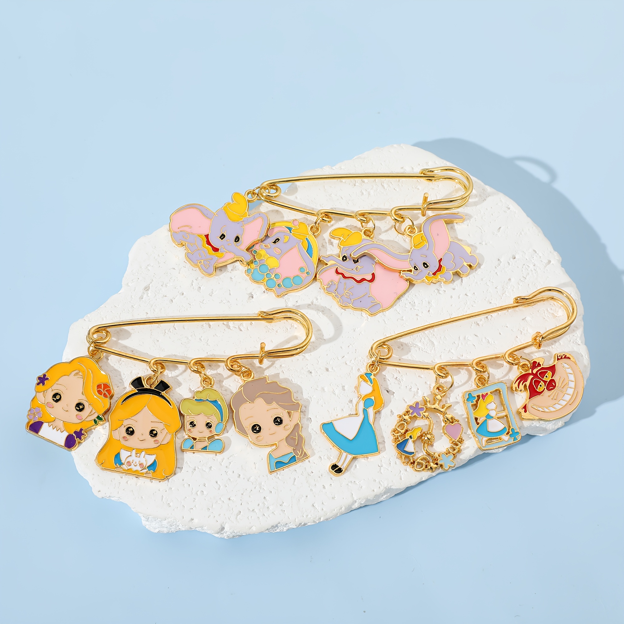 3pcs cute cartoon princess and   enamel brooch pins, zinc alloy metal badges, versatile jewelry for clothes and backpacks, with daily and party accessory for   details 3