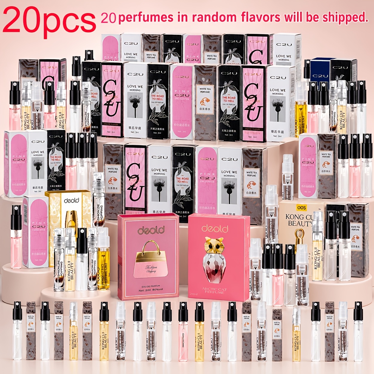 TEMU This 20-pack Of Random Scented Mini For Perfumes For Women Is Perfect For Hair Use, Daily Use, And Gifting (floral/fruity/ Scents). An For