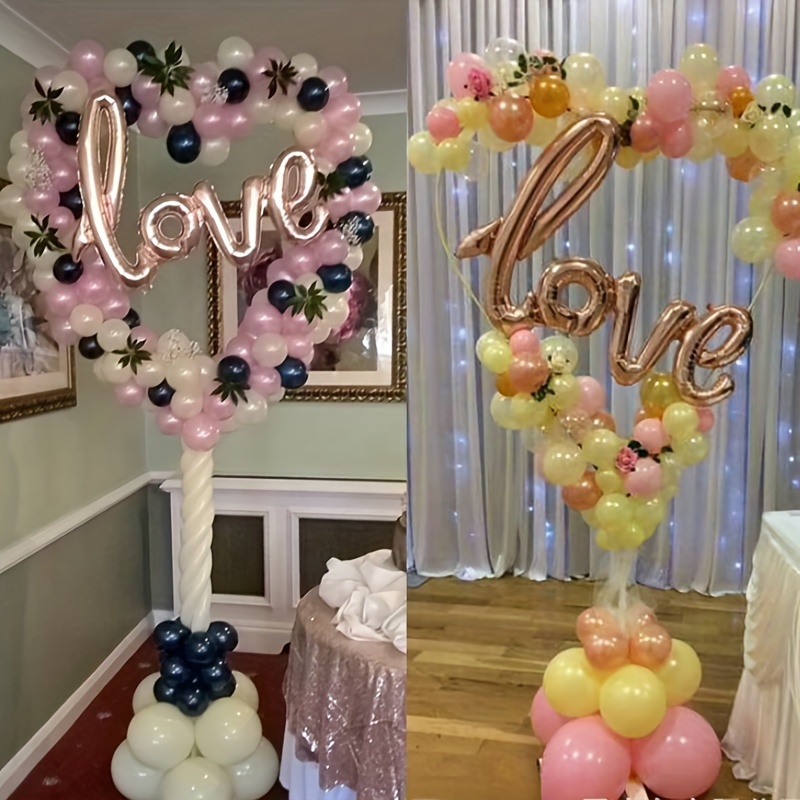 

Romantic Heart-shaped Balloon Stand - Perfect For Proposals & Wedding Decorations, No Power Needed Balloons Decoration Set Wedding Balloons