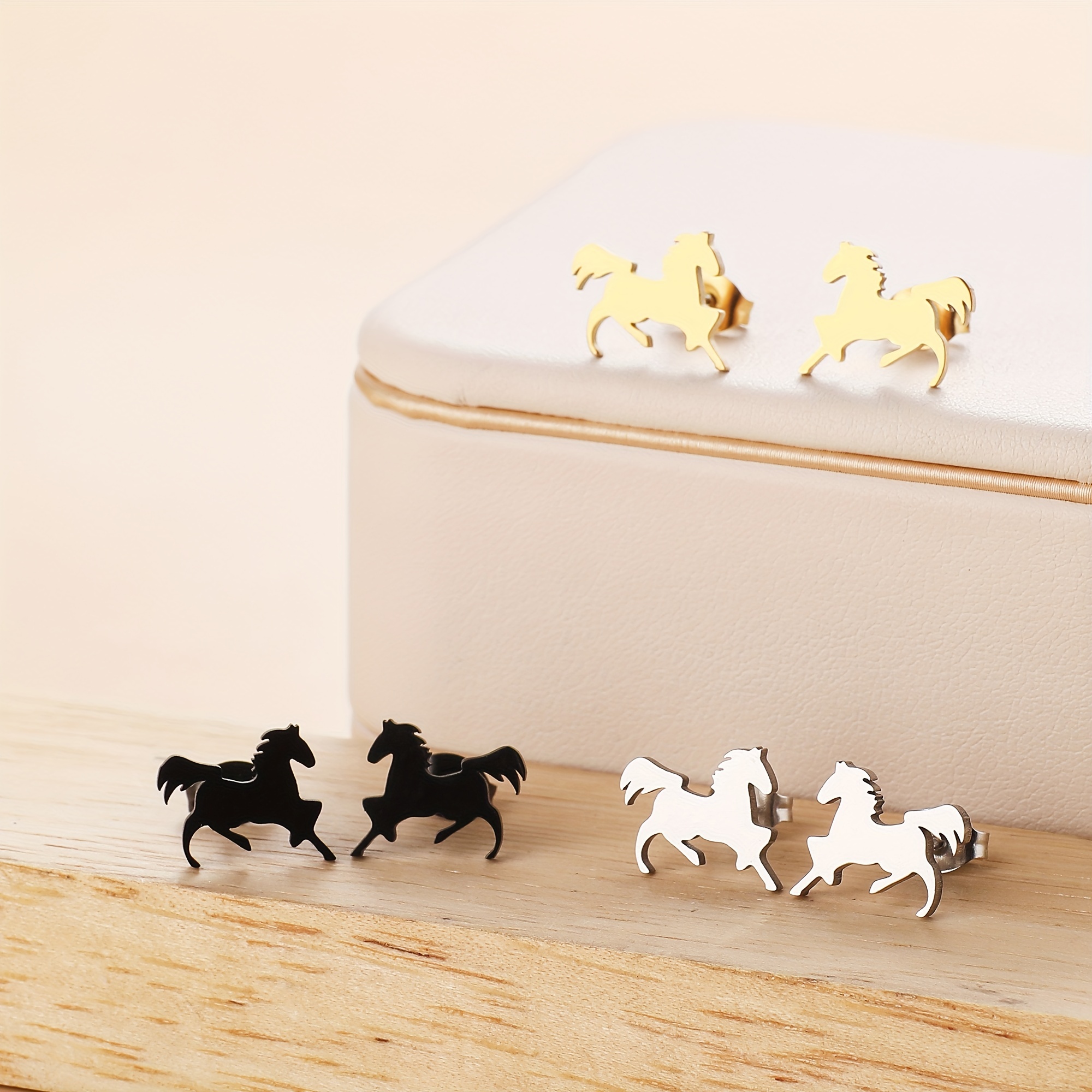Stainless Steel Horse Earrings | Elegant Animal-themed Daily Wear, 316l Stainless Steel, Suitable For