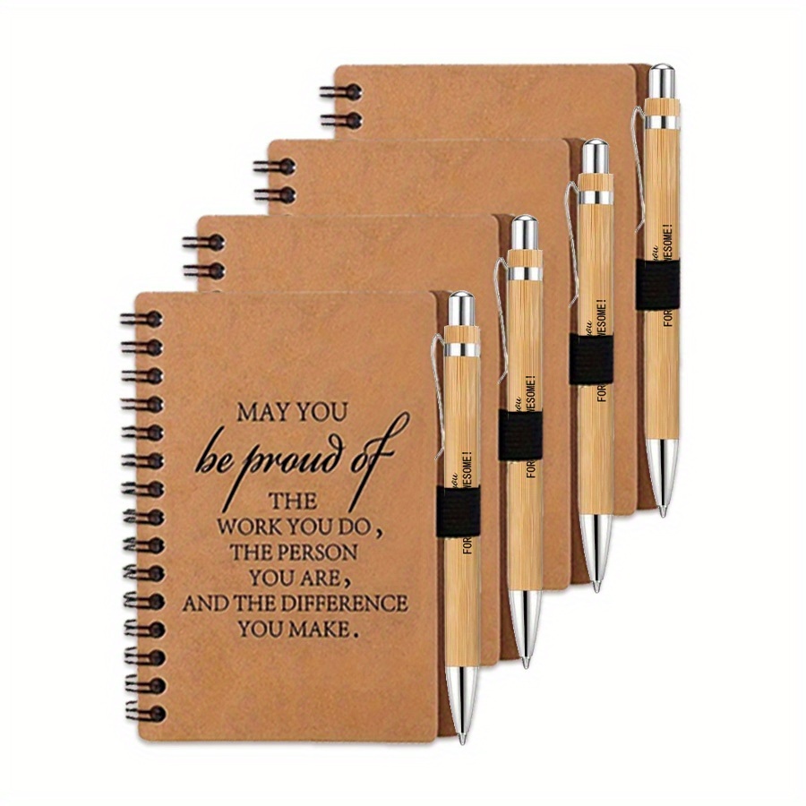TEMU Un set de 8 cuadernos de papel y bolígrafos, regalos ideales para enfermeras y profesores, regalos de agradecimiento a empleados, adecuados para