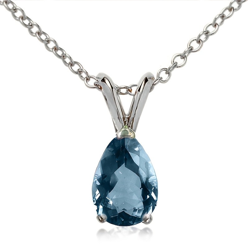 Luxury Alexandrite 1.5ct Drop Pendant Necklace 925 Sterling Silvery .97 Inch Valentine's Day Gift Gift Total Product Weight (5.2 Grams)