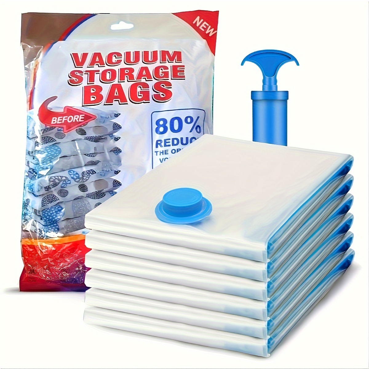 

4-pack Large Capacity Transparent Vacuum Storage Bags, Space Saver Bags For Clothing, Pillows, Beddings, Towels, Wardrobe Organization, Home And Travel Use