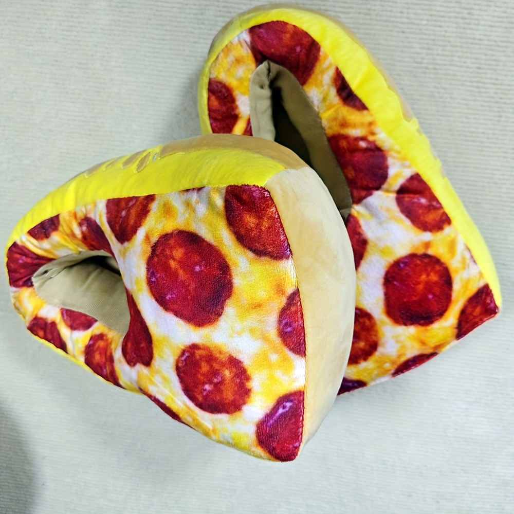 Adult 3D Pizza Slippers, Funny Shoes, Warm and Comfortable Gag Gift for  Christmas Halloween Parties