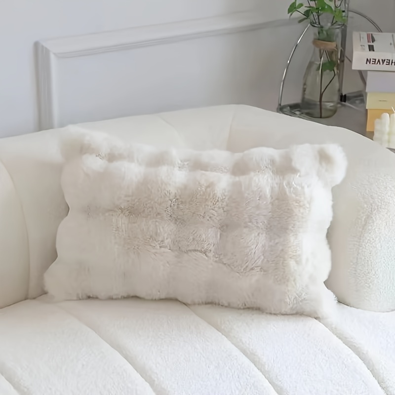 Soft Fur Throw Pillow 30cm x 11.81 50cm 19.69in Standard Style Machine Washable Suitable for No Battery Required Po