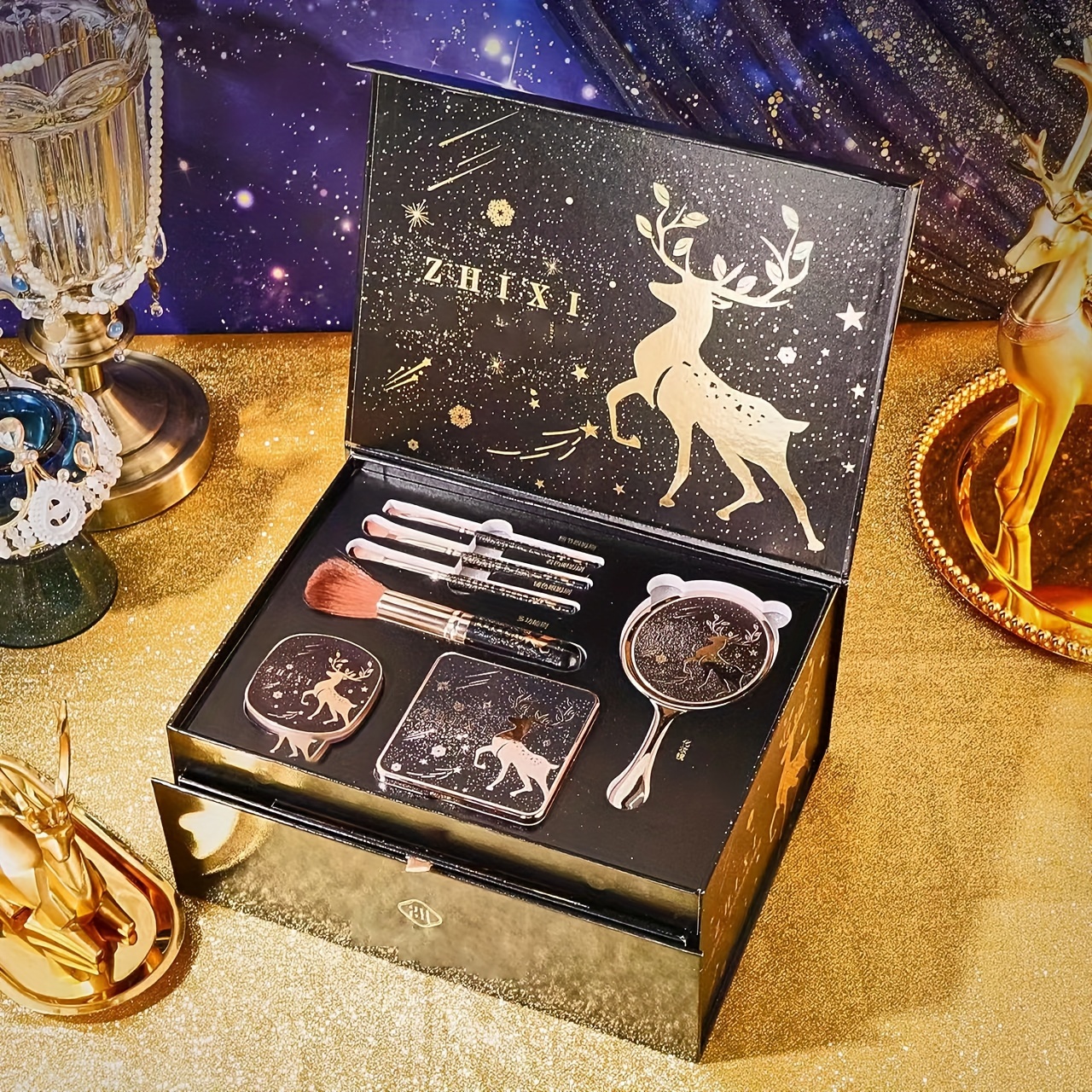 valentines day 21pcs makeup set starry night theme includes eyeshadow palette lipstick mascara more perfect gift for wife mom or girlfriend with plant squalane details 7
