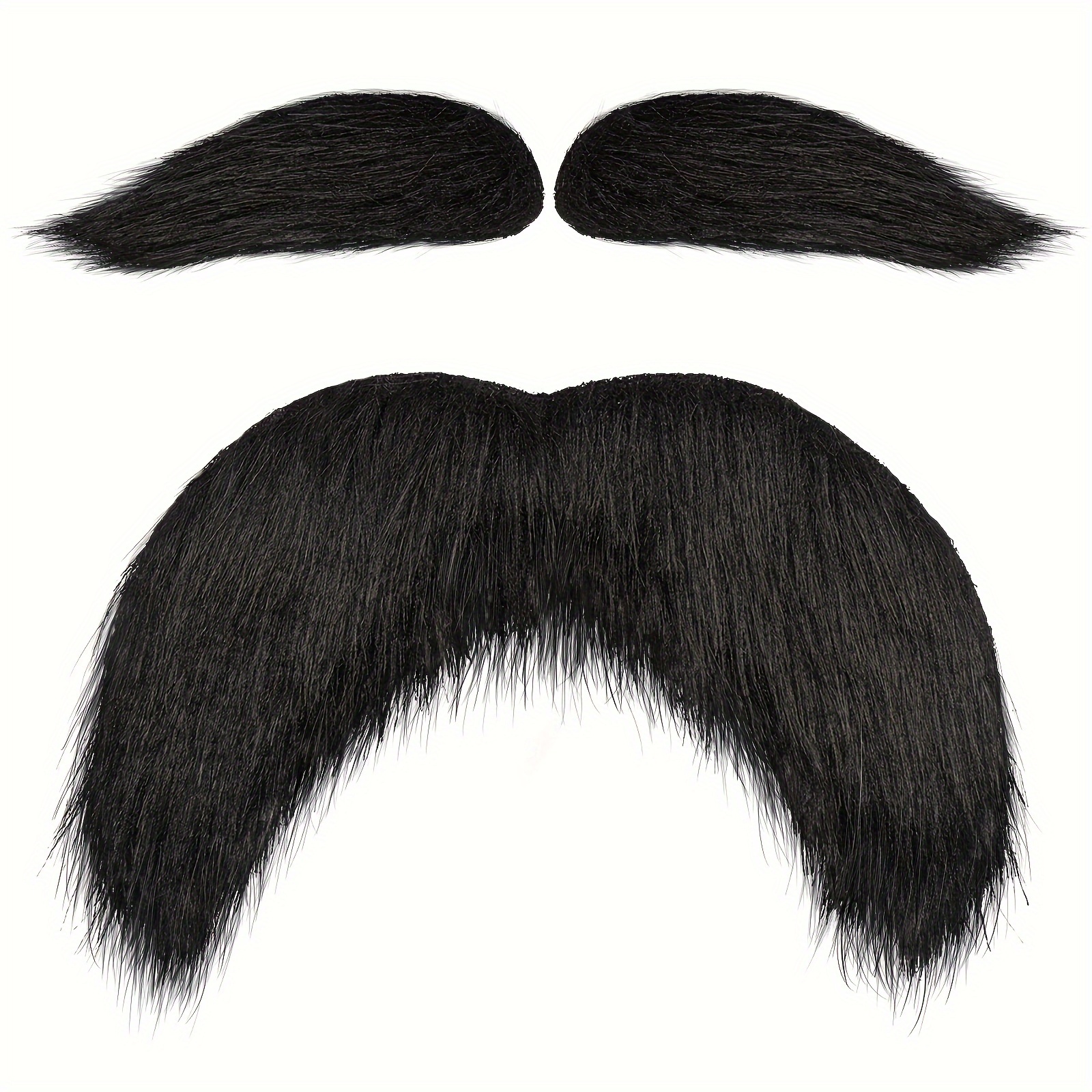 

Aubeco 3pcs Self-adhesive Mustache & Eyebrows Set - Realistic Fake Beard For Cosplay, Costume Parties & Festivals