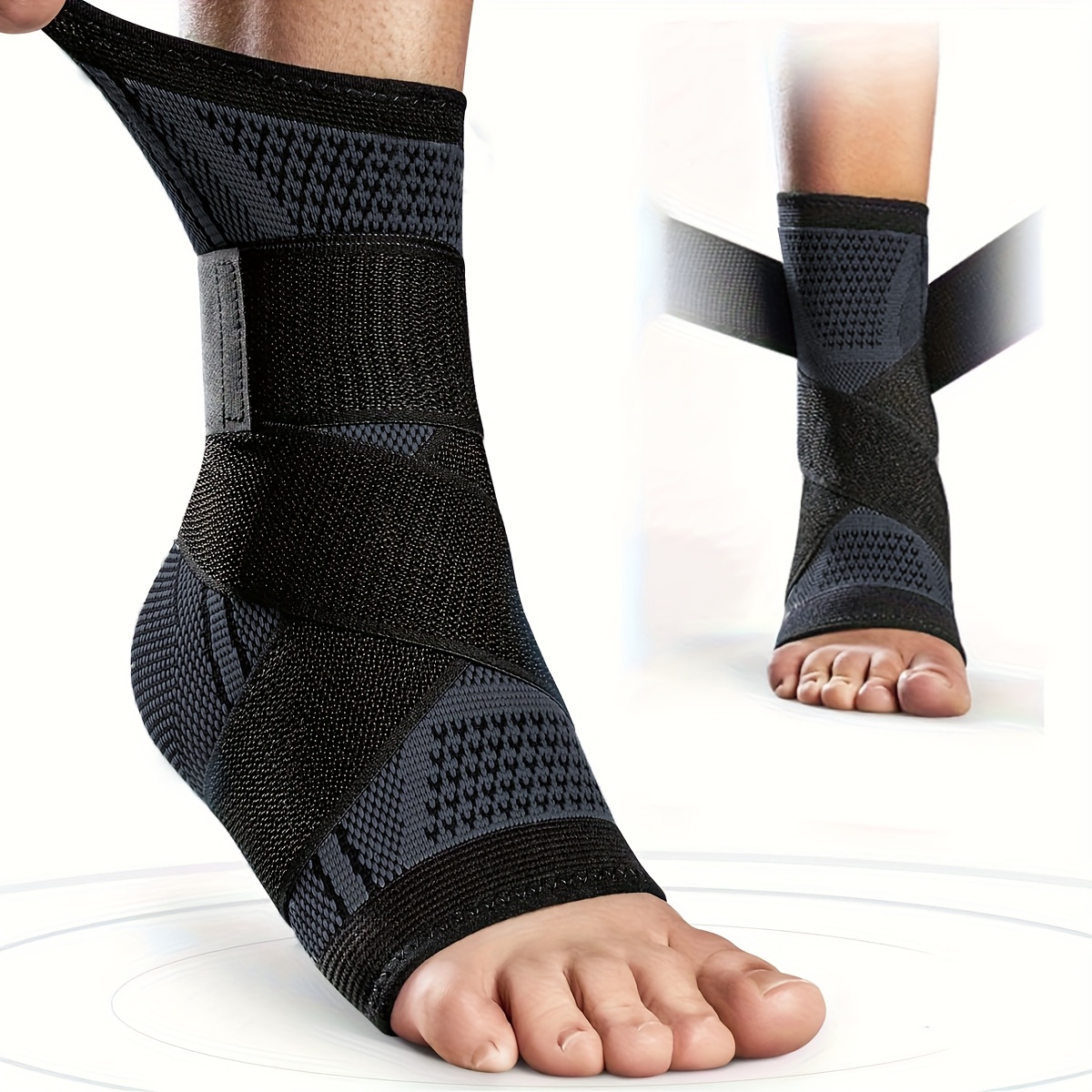 Image of 2pcs Ankle Brace For Women And Men - Adjustable Compression Sleeve, Breathable & -elastic, Stabilizing Wrap For Sports, Running, Gym, - , Ankle Brace For Sports, Running Gear, , Durable Construction