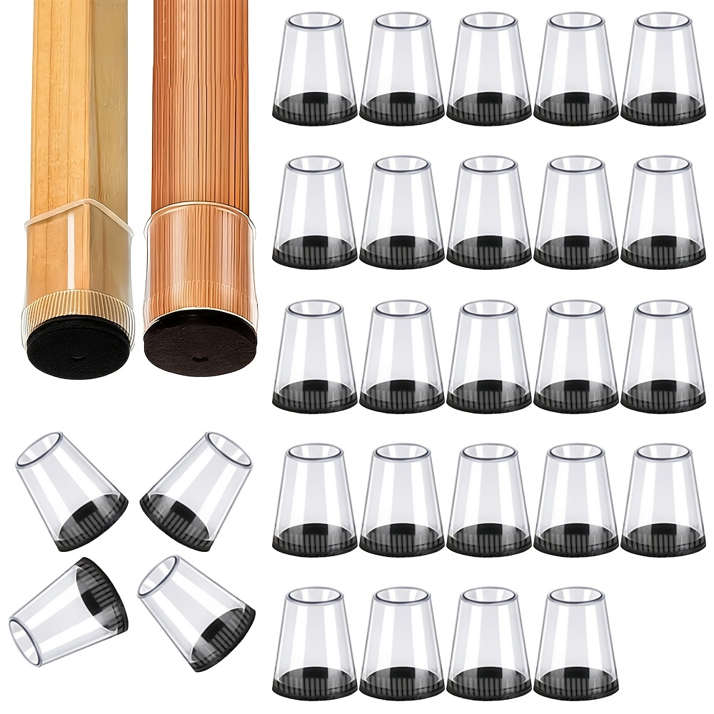 TEMU 24pcs Silicone Chair Leg Floor Protectors Chair Leg Covers - Noise Reduction, Scratch-resistant, Non-slip Furniture Pads For Hardwood Floors, ,