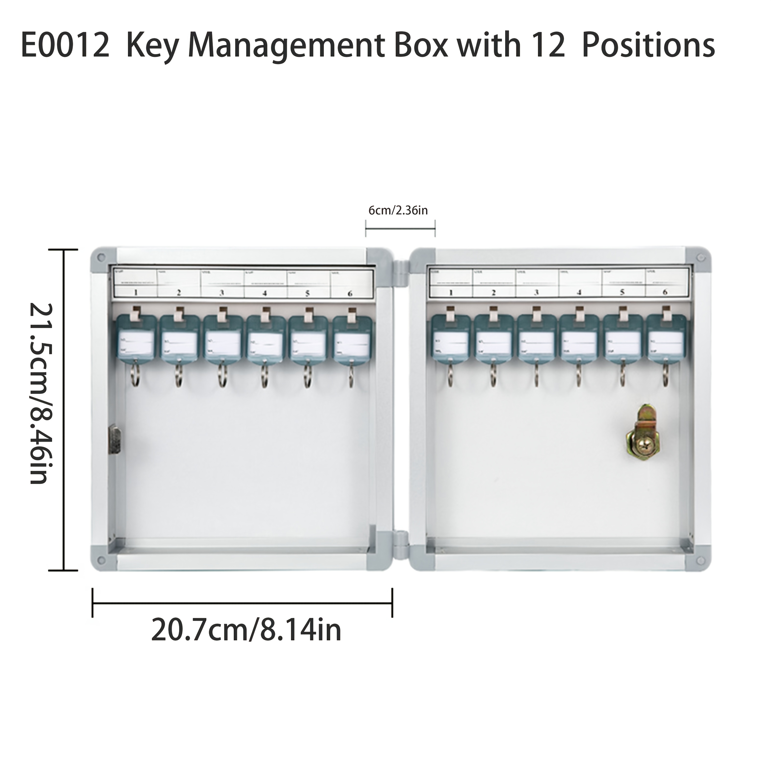 Image of 1pc Aluminum Alloy Key Box Lockable Wall Mount Key Cabinet With Matching Key Tags For Key Storage In Home, School, Business, Or Rental Office, Etc
