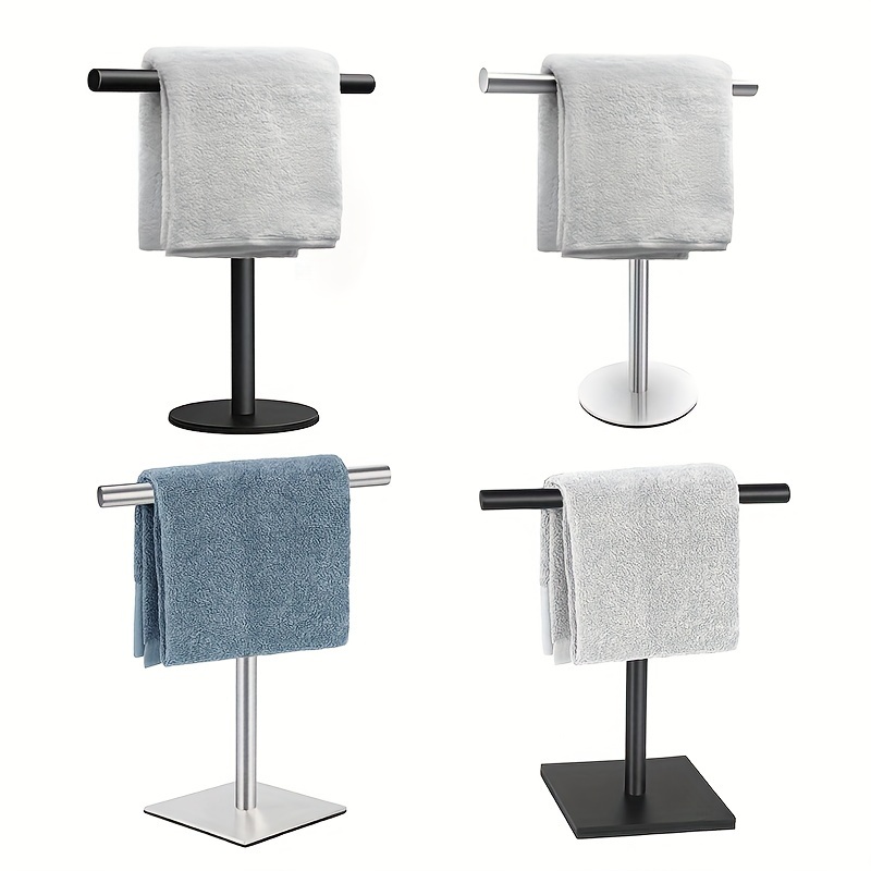 Halloween Christmas Bathroom Sink Towel Rack Countertop Matte Black  T-shaped Towel Rack, Stainless Steel Bracket Bathroom Kitchen Towel Rack  (black