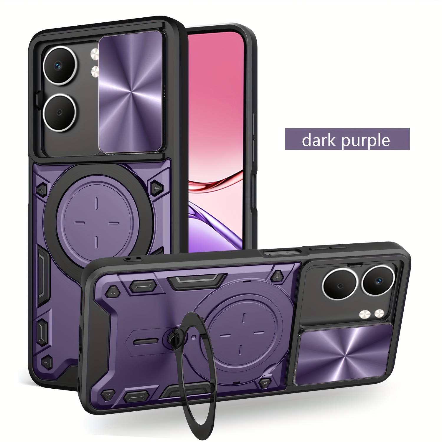 TEMU Phone Case - Case Suitable For Oppo A5 5g/compatible With For Oppo A5x 5g, Featuring Heavy-duty Dual-layer Shock Protection, A Sliding Camera