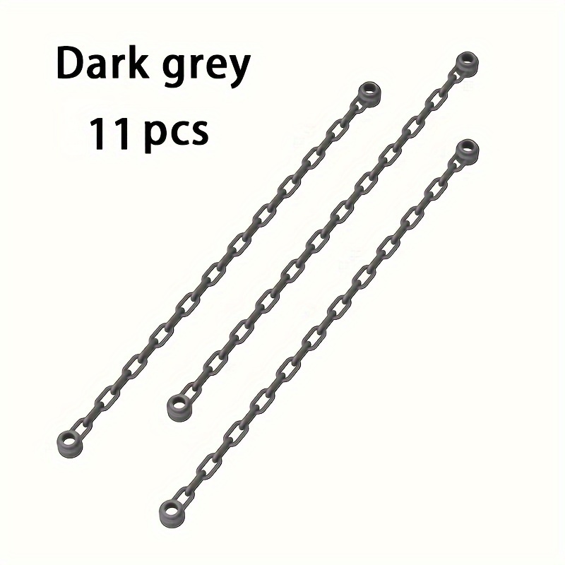 11pcs Moc Chain Building Blocks Set, Abs Grey, Compatible With Technology Mechanical Accessories, Basic Accessory Connector, Ideal For Christmas And Halloween Gifts