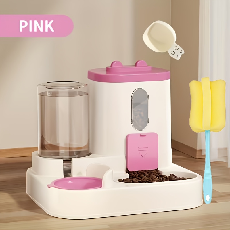 TEMU Cat And Dog Automatic 2-in-1 Feeder, Pet Feeder, Non-electric, Space-saving Feeder, High-quality Feeder, Easy To Clean, Sanitary And Convenient,