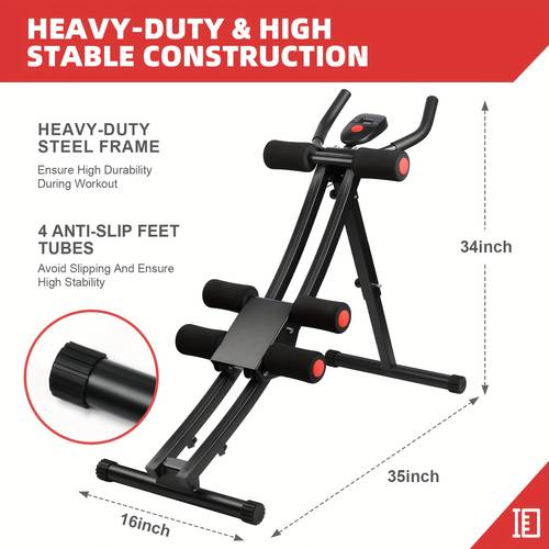 adjustable ab trainer machine with lcd monitor foldable ab exercise arm leg training exercise equipment workout equipment the for fitness enthusiasts without battery