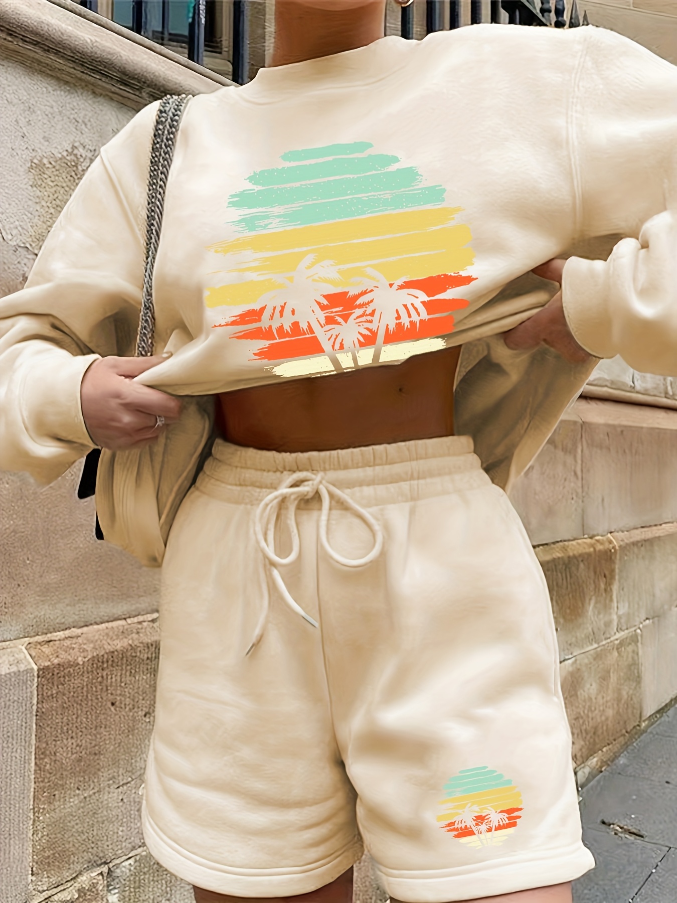 conjunto piezas casual mujeres sudadera larga Temu Dominican