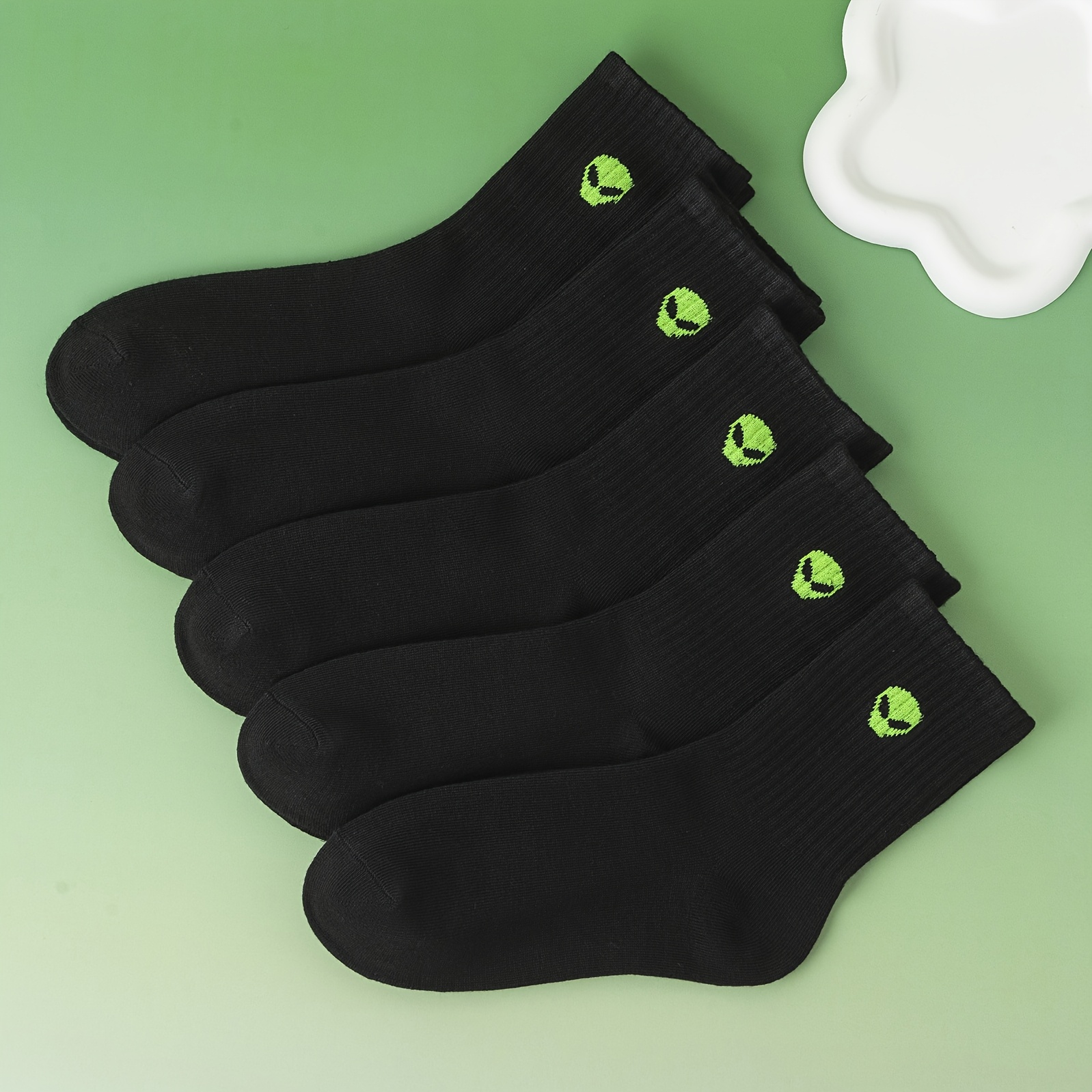 E-shop 5 Paar/10 Paar Herren Mid-Calf Socken mit trendigem Cartoon , geeignet für Damen und Herren, für Freizeit- und Sportbekleidung, mit einem