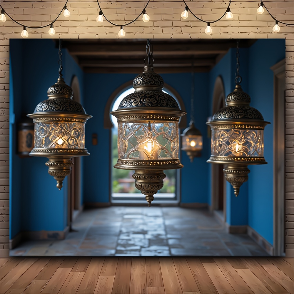 1pc elegant   chandelier multi function ramadan festival decoration polyester ideal for parties birthdays anniversaries weddings graduations bachelorette parties party lighting ornate lanterns durable polyester ramadan decorations details 1