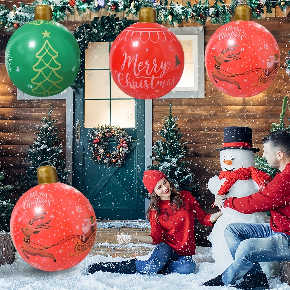 decoraciones de navidad inflables - bolas de fiesta de pvc para exterior, interior, jardín,   - suministros de fiesta de navidad, no requiere electricidad