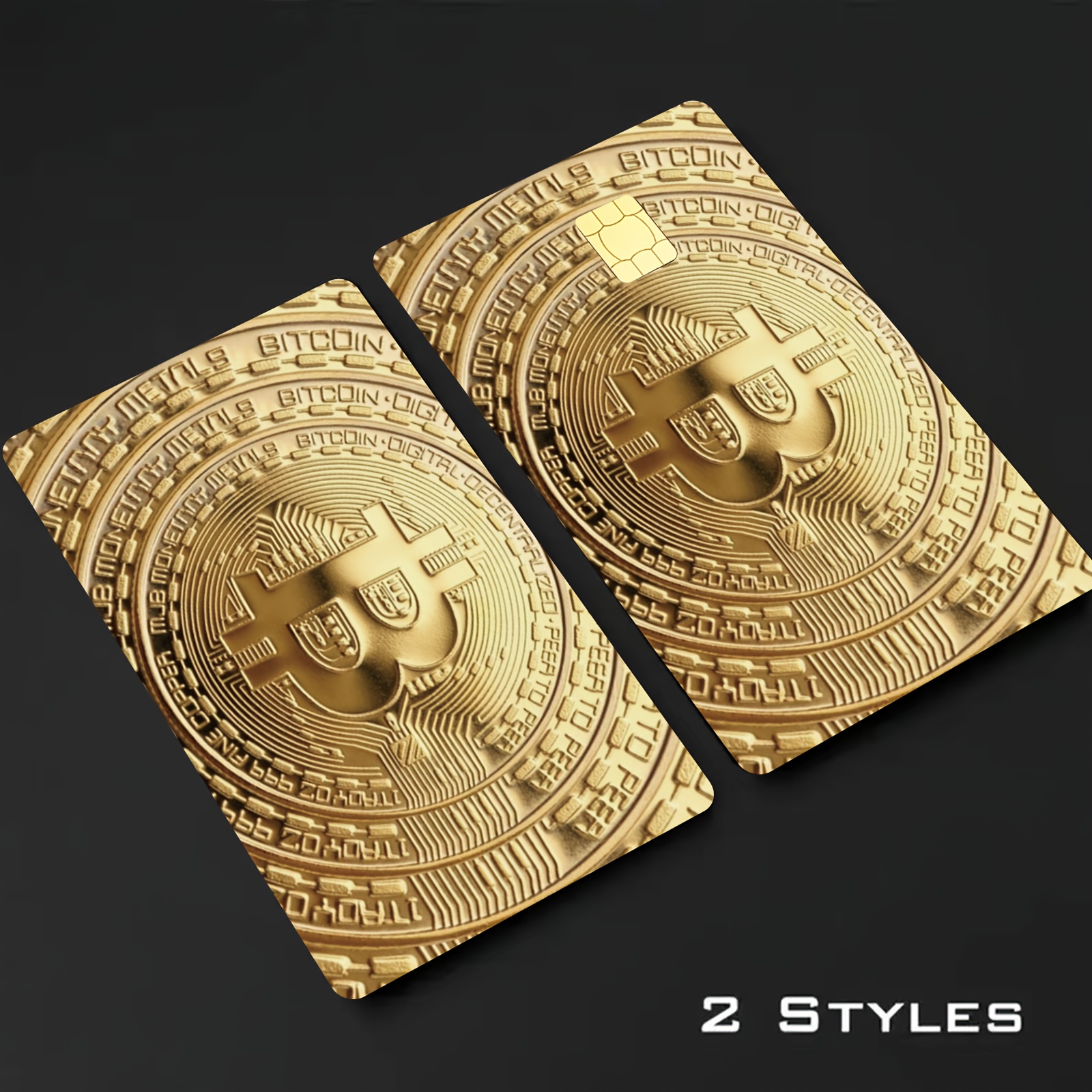 스타일리시 고급스러운 골든 비트코인 카드 스티커 2개 세트 신용 카드 지갑 카드 통근 카드 키 - Temu Republic of  Korea