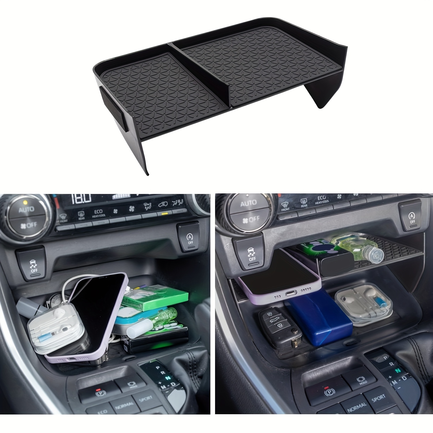 E-shop Für Toyota RAV4 2019-2025 & Prime Mittelkonsole Organizer, ABS Aufbewahrungsbox mit Schalthebelablage, Kompatibel mit RAV4 SUV 2019-2025