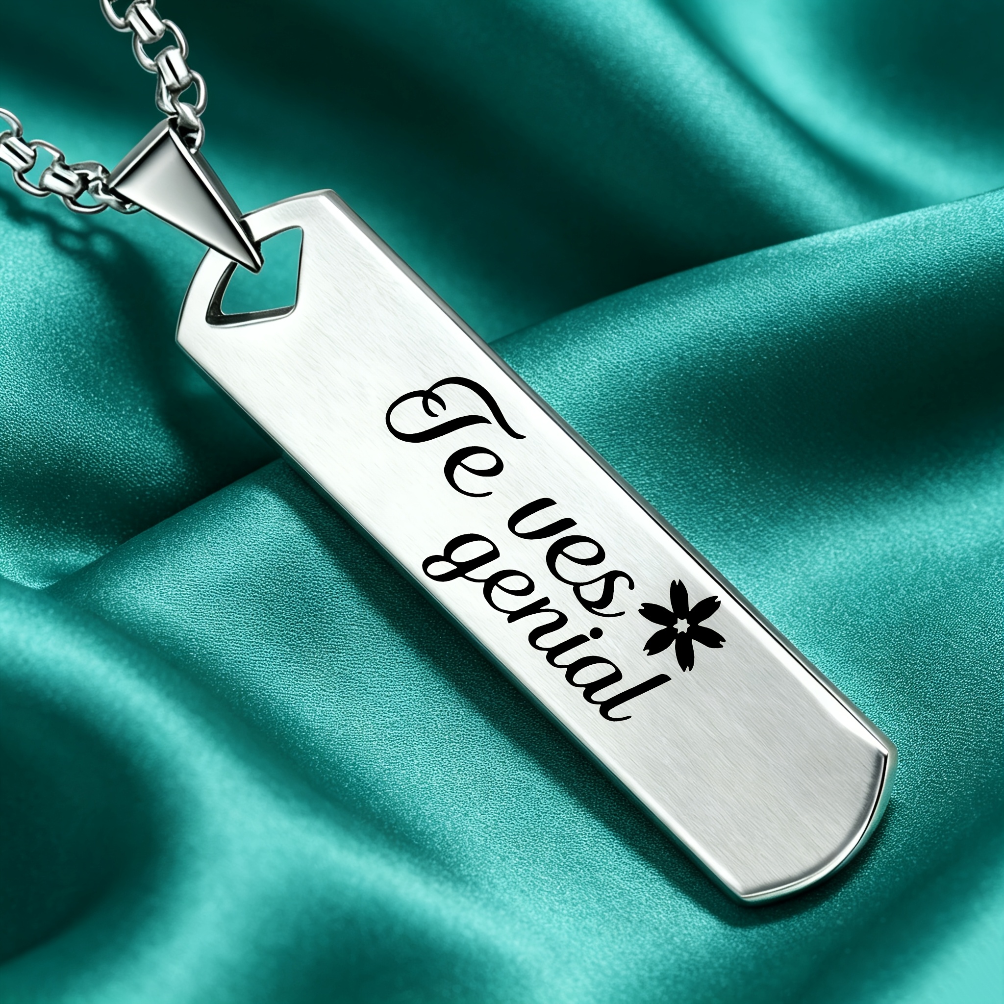Unisex Easy Personalized Title Design Pendant Necklace