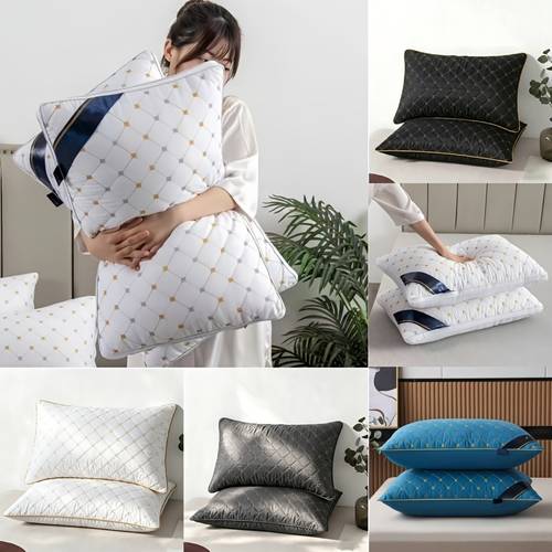 item picture 2 pack and 1 pack luxury pillows to high quality hotel original soft and large pillows white pillow core with zipper pillowcase
