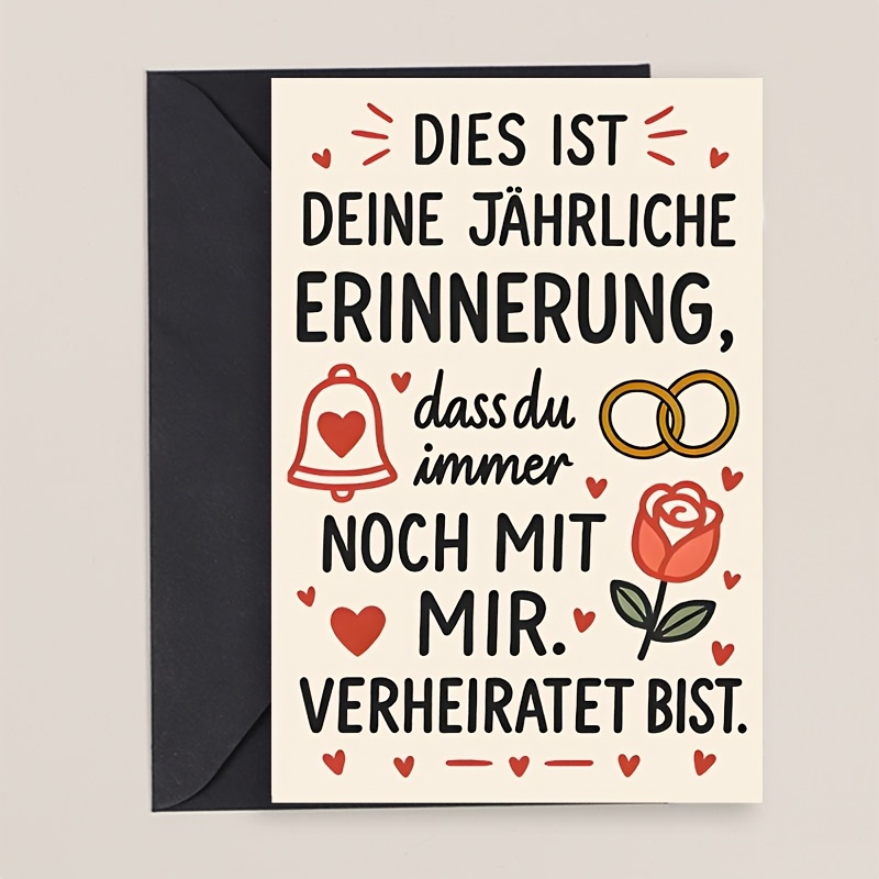 A Single Romantic Anniversary Card For Couples, A And , Perfect For Day For Husbands And Wives, Ideal For Wedding And Relationship Anniversaries
