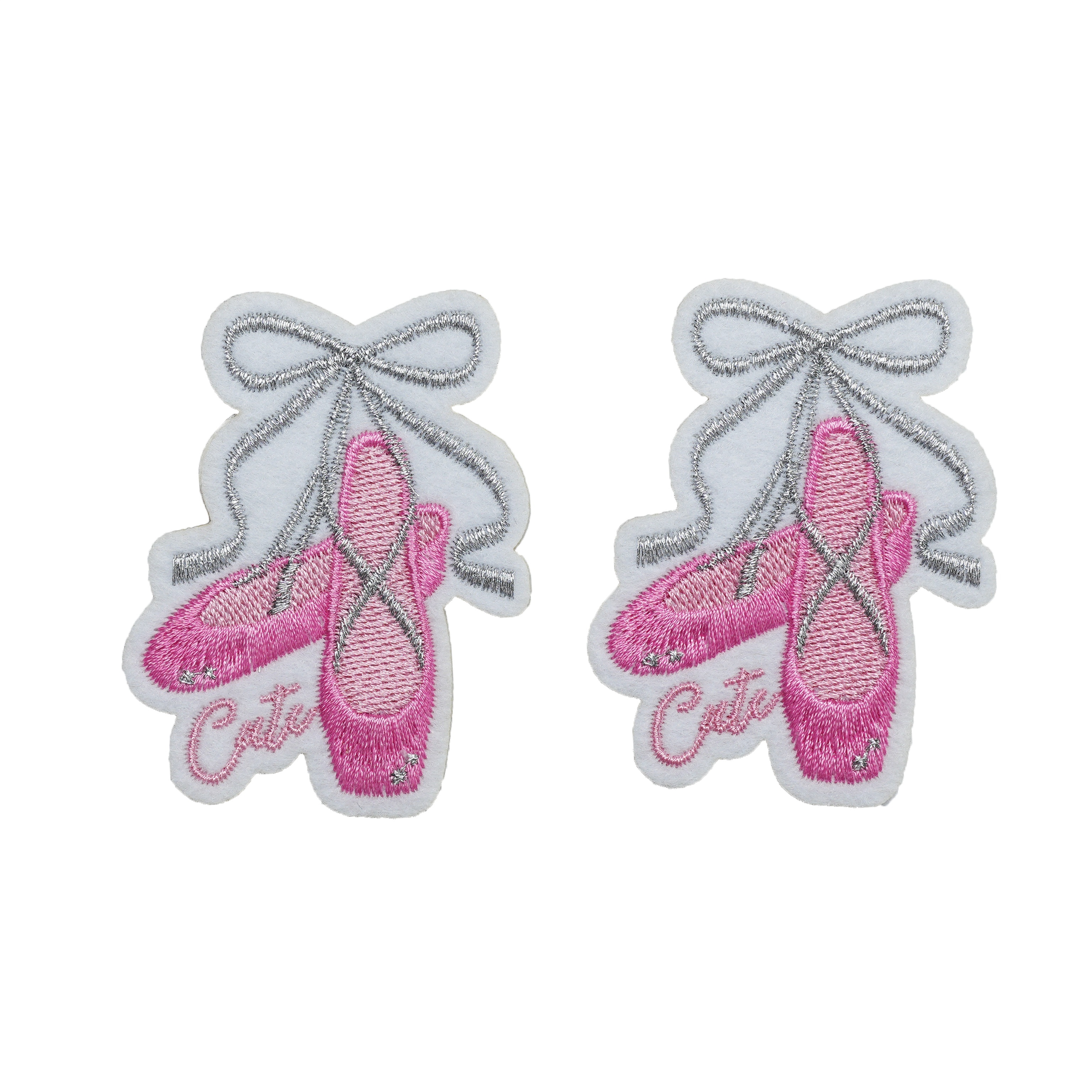 

2pcs Ballet Shoes Embroidered Non-dry Adhesive Patches For Clothes, Hats, Bags And Shoes Decoration