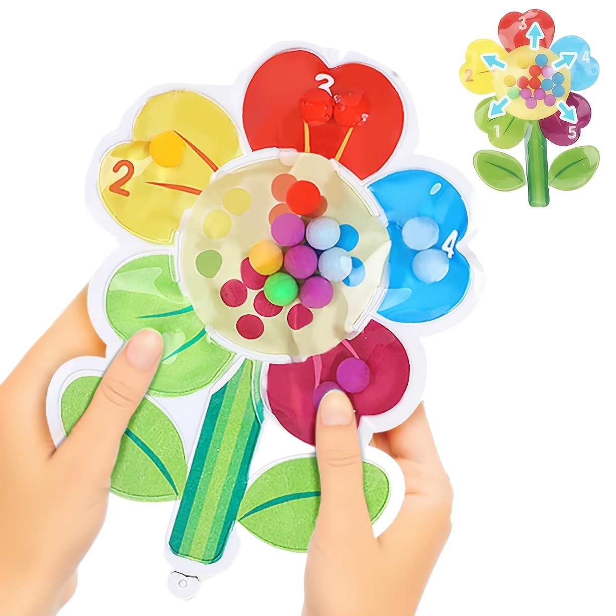 Image of Flower-shaped Color Sorting Toy Set | Durable Pvc, Ideal For Enhancing Fine Motor Skills And Color Recognition, Perfect For And Parent-child Interaction