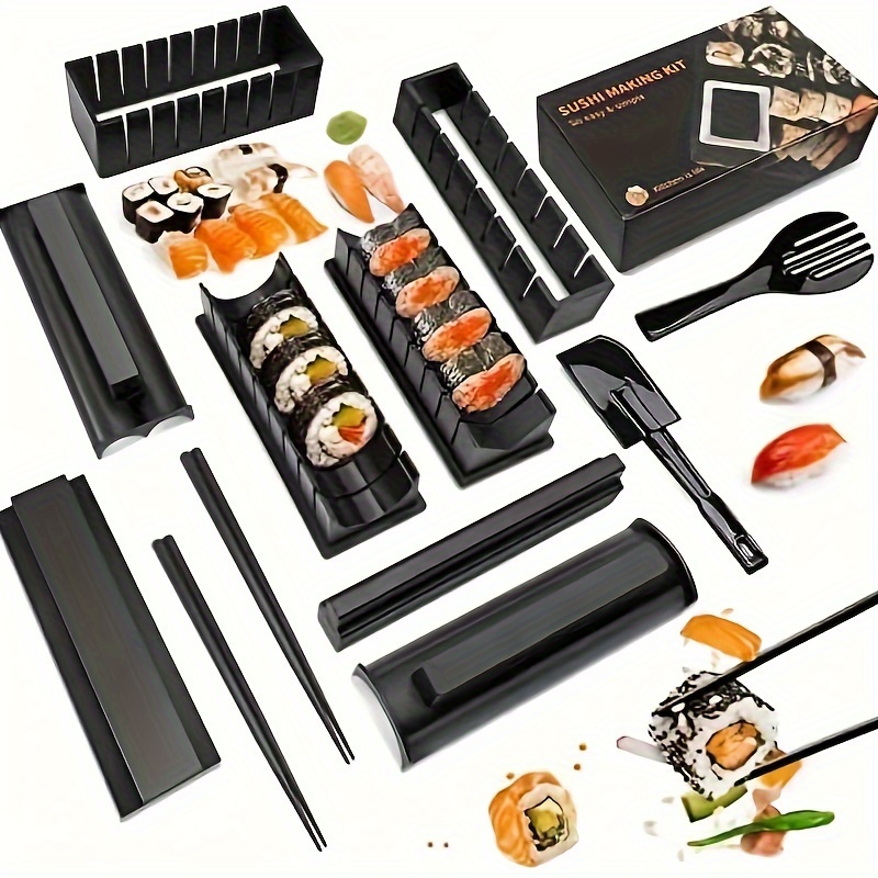 

10-piece Sushi Making Kit, Plastic Diy Sushi Tool Set With Rice Mold, Seaweed Press, Cutter, Non-electric Sushi Maker Combination For Homemade & Sushi Shapes