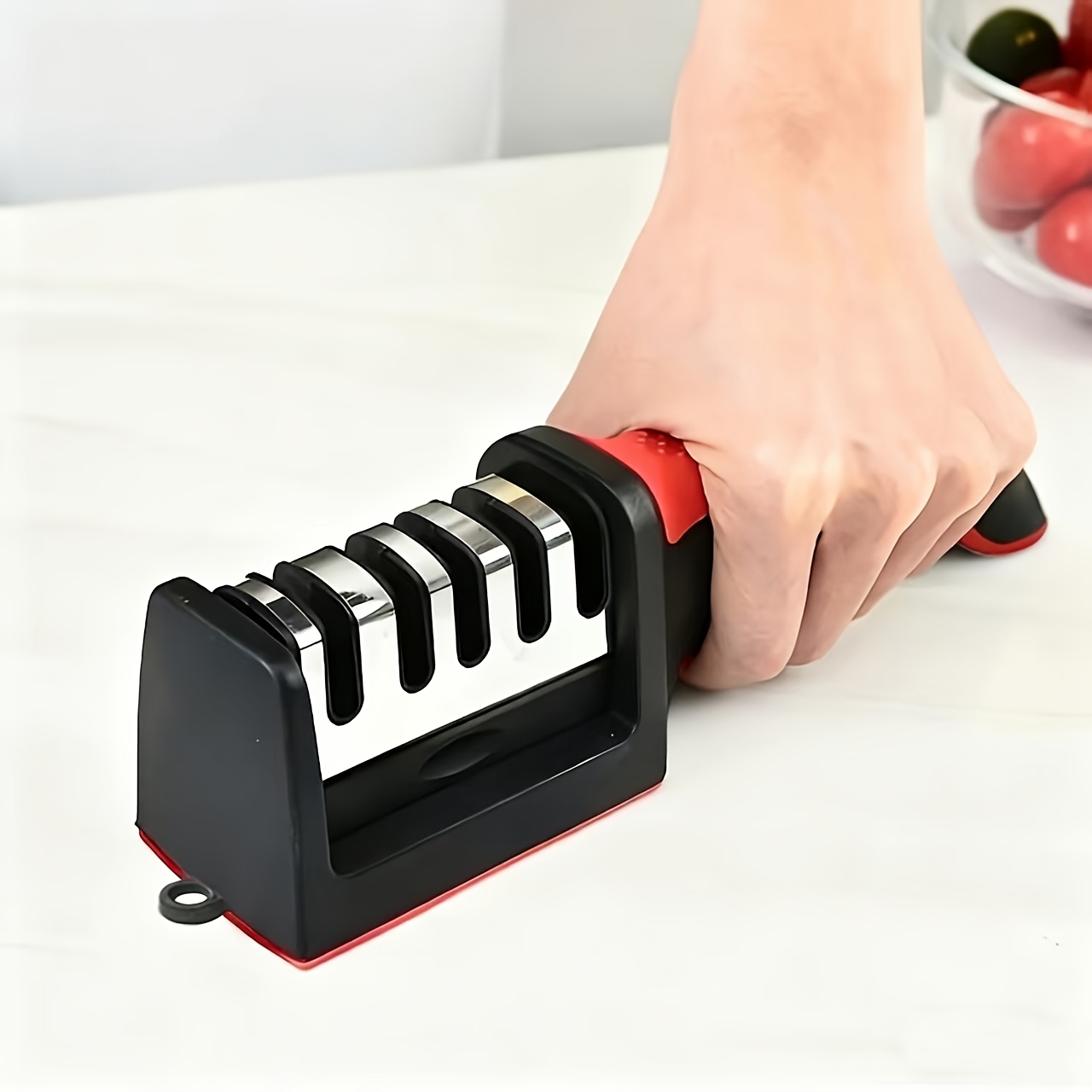 Aiguiseur Couteaux Professionnel 4 En 1, En Acier Tungstène Et Céramique, Pour Cuisine, Noir