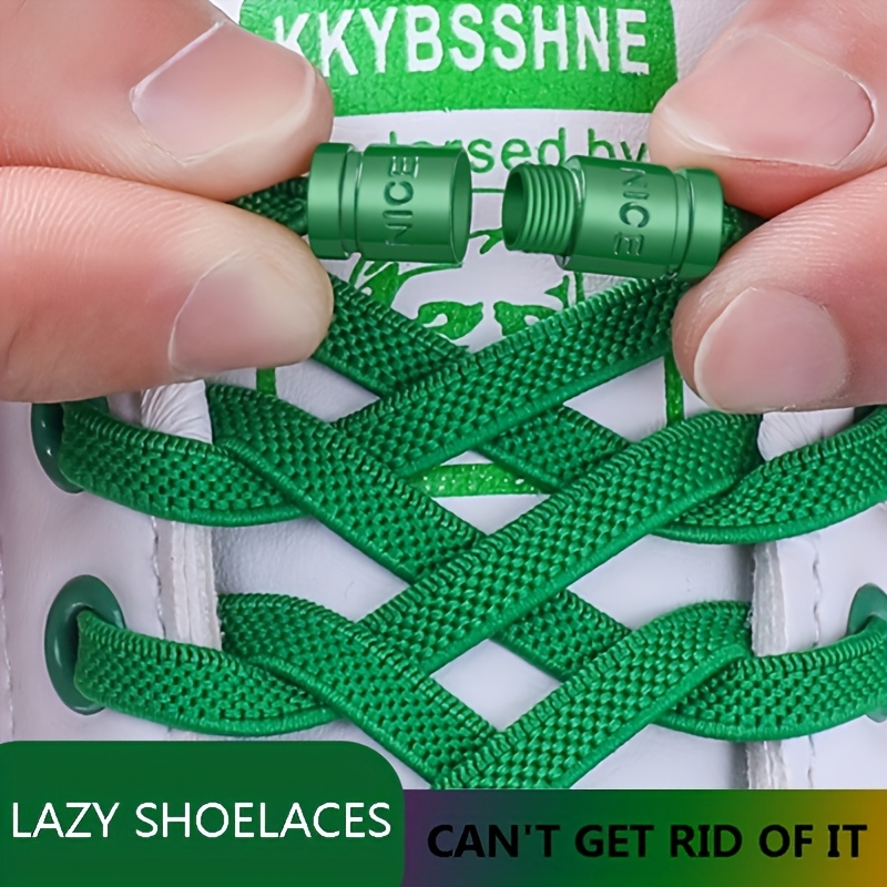 

No-tie Shoelaces With Locks, 1 Pair - Lightweight Material, Sports Style, Alphabet Pattern, , Hand Washable