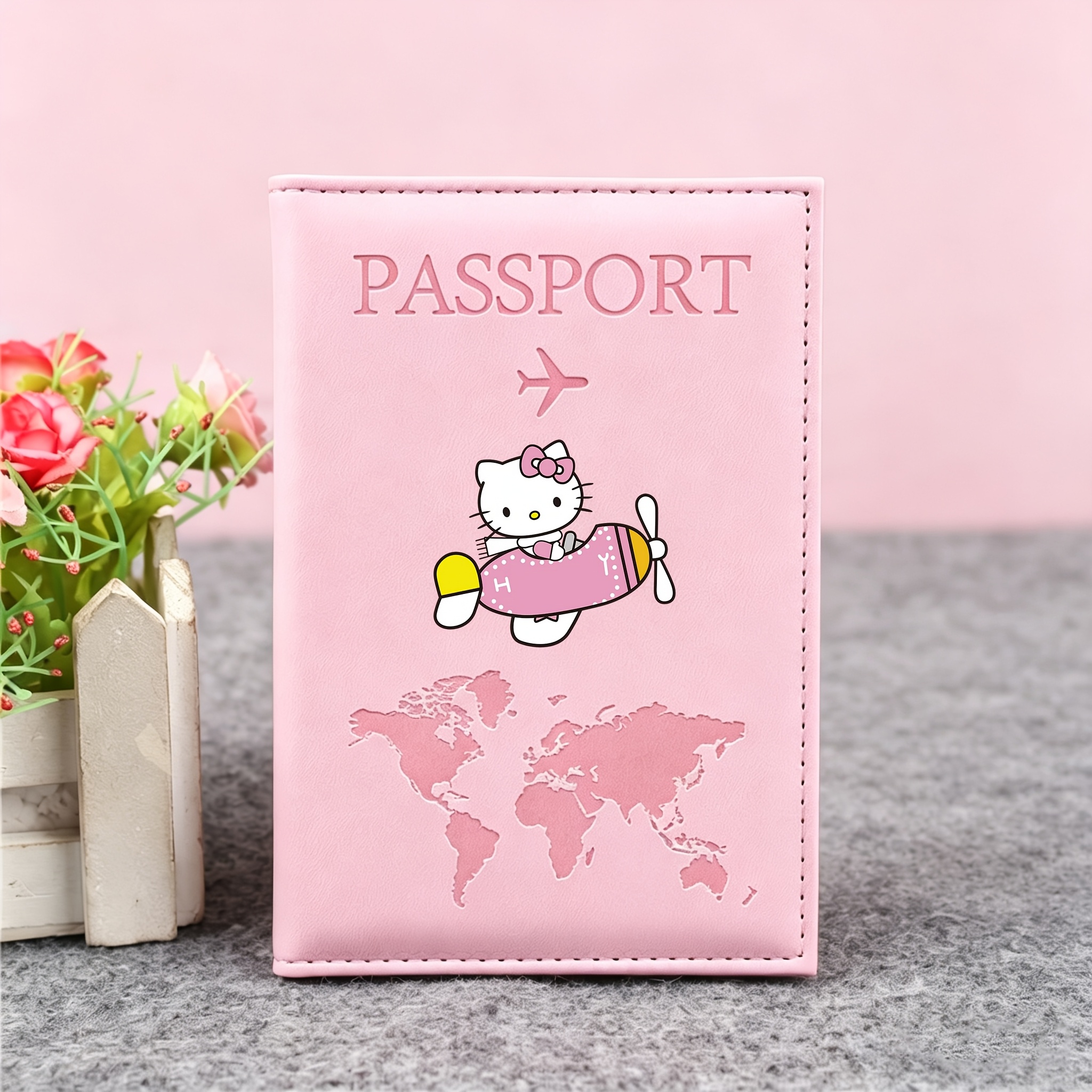 Image of Hello Kitty Cartoon Passport Holder, Pu Organizer, Design Passport And With Multiple Colors , A Must-have For Travel And A Perfect Festival Gift