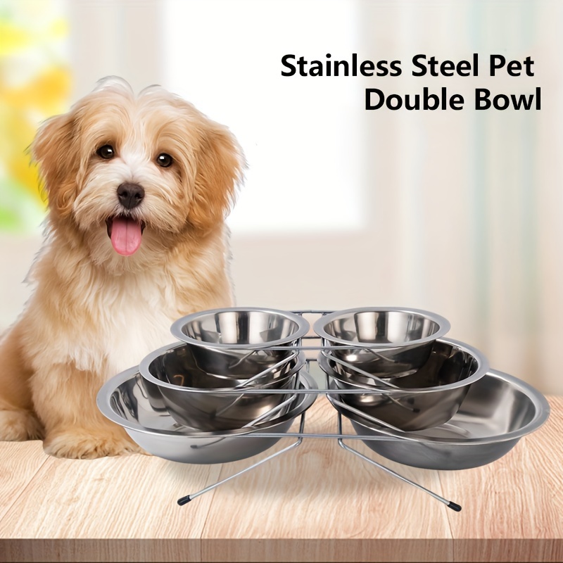 Elevated Dog Bowls 2 Stainless Steel Dog Food Bowls - Temu