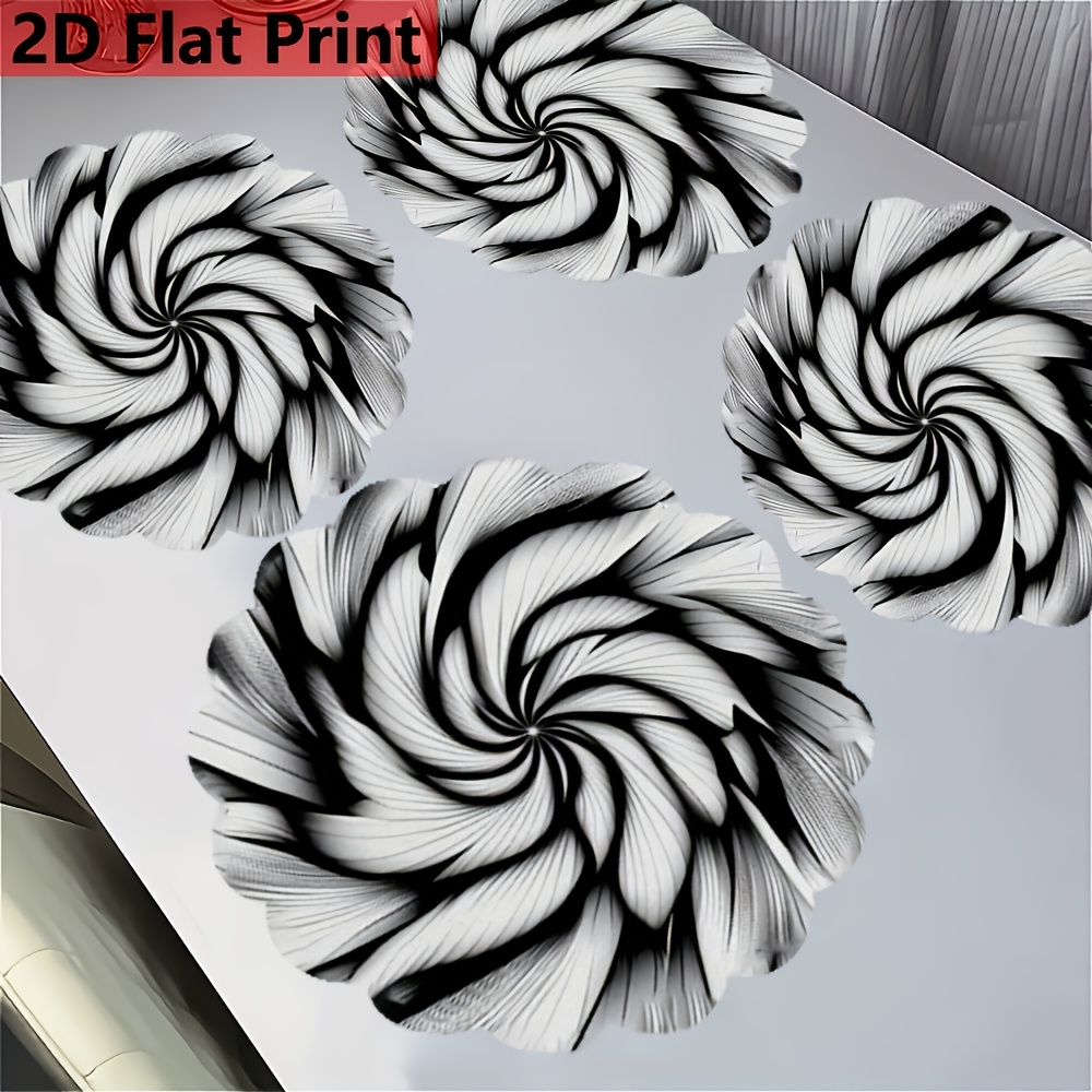 TEMU 4pcs Bohemian Nordic Round Placemats Suitable For Home, Parties, Table Decor With Lace Edges & Radial Patterns, Elegant Table Protectors For