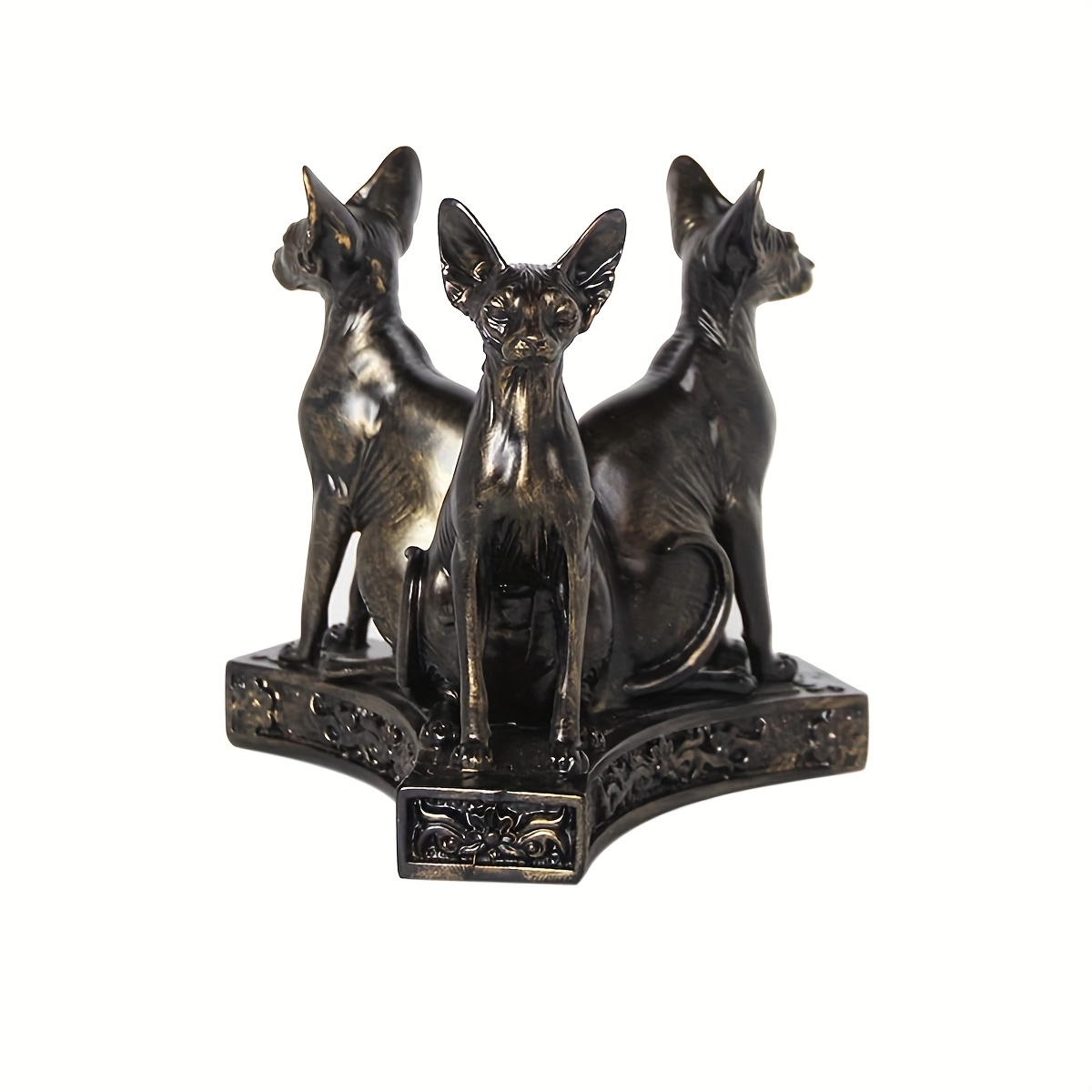 TEMU 1pc Cats Ball Stand Display Base Holder Resin Figurines Statue Home Decoration For 60-70mm Sphere (sphinx Cat)