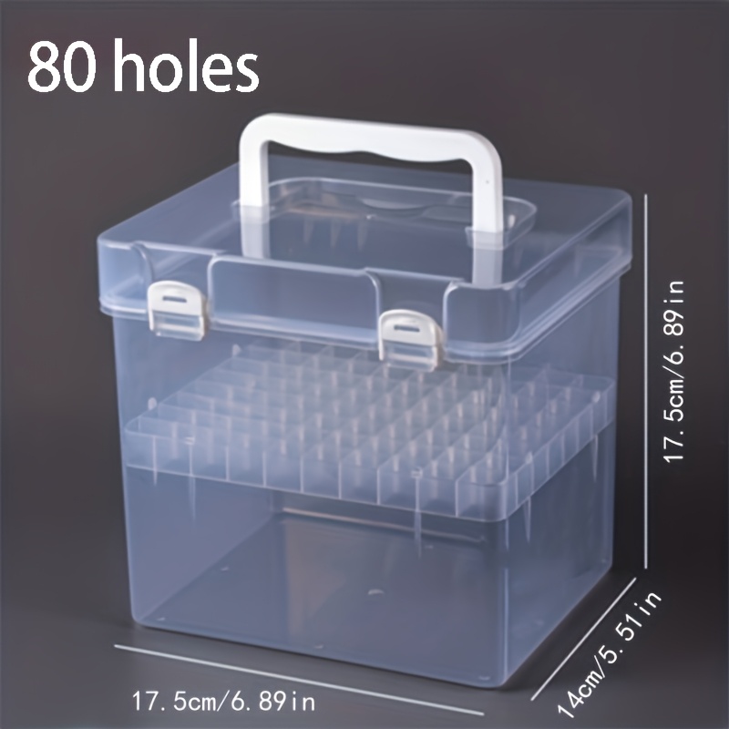 Image of 1pc (36hole/48hole/60hole/80hole/120hole, No Pen) Marker Bucket, Marker Storage Box, Specifications, Desktop Organizer, Office Supplies