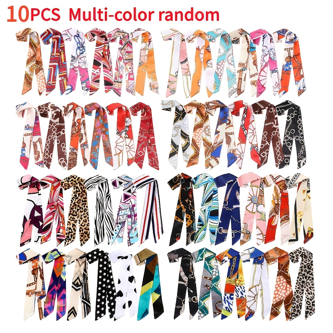 Image of Ladies' Handbag Decoration Scarf, Headband, Women's Bow Scarf, Fashionable Gift, Suitable As A Valentine's Day, Mother's Day, Birthday Gift For Girlfriends And Mothers, Multiple Colors And Patterns