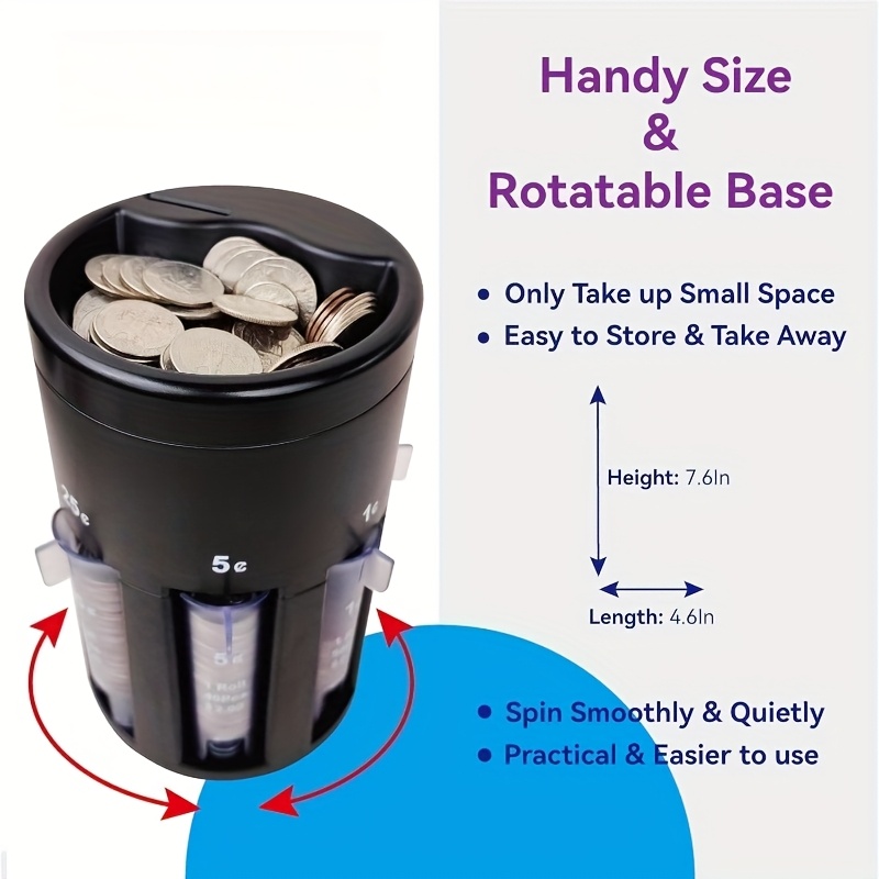 5 in 1 coin   sorter rotatable base change sorter  