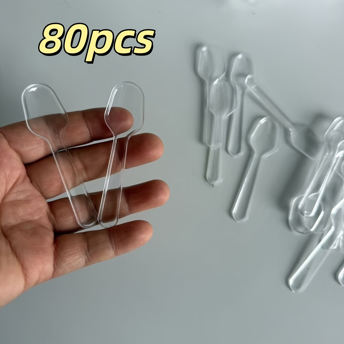 Image of 80pcs Small Planet Cup Spoons, Dessert Spoons, Yogurt Tasting Spoons, Pudding Spoons, Suitable For Birthday Parties, Restaurant Accessories, Baking, Weddings, Graduation Season, Christmas