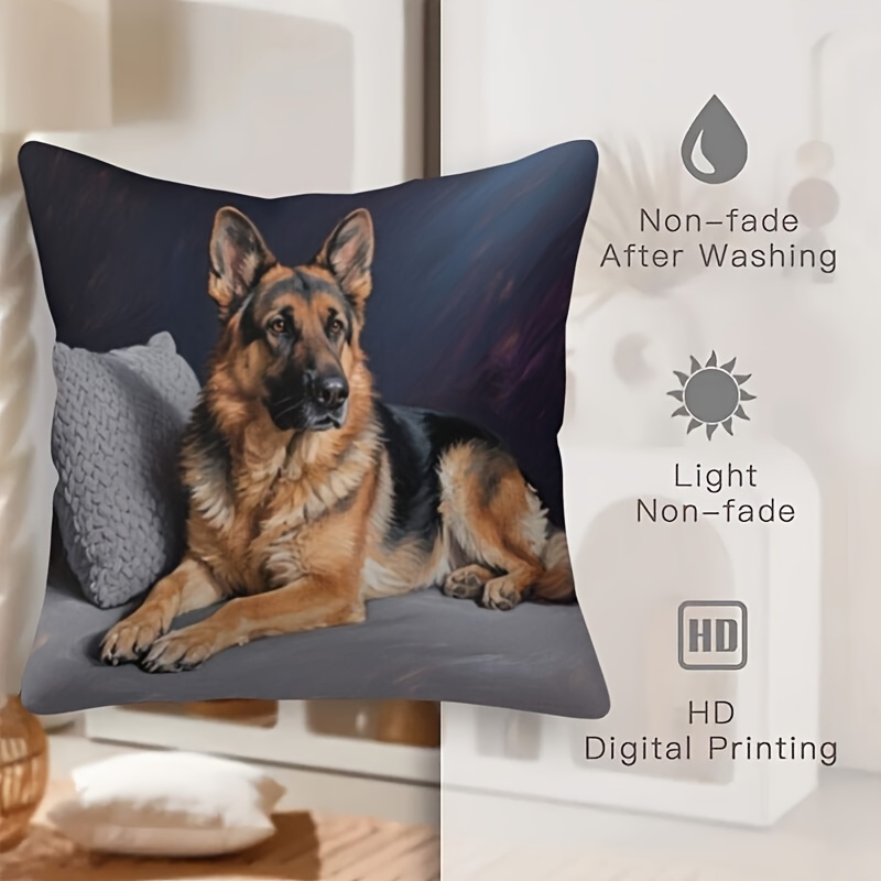 TEMU 1 taie d'oreiller décorative courte en peluche de style moderne, , matériau en polyester, fermeture éclair - Lavable en machine, décoration