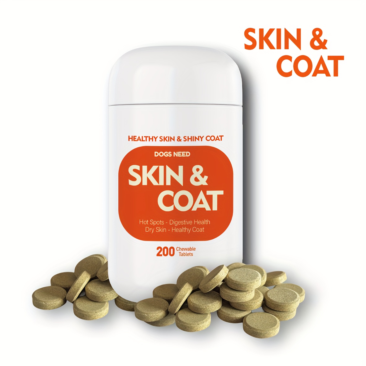 TEMU Skin Coat Supplement For Dog, Dogs And Shedding Due To Seasonal, , Skin Coat, Coat Supplement, Support Healthy Shiny Hair