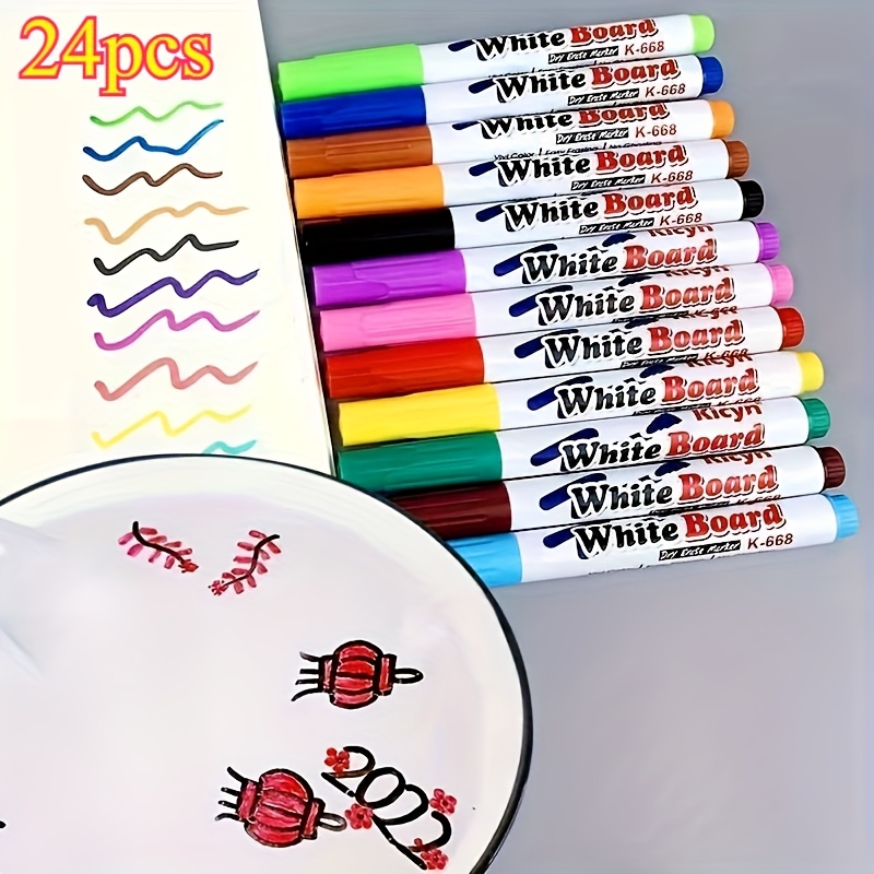 

Water Pens That Float - In 8 Or 12 Colors, Safe For, Arts And Crafts, Whiteboard Writing Tools