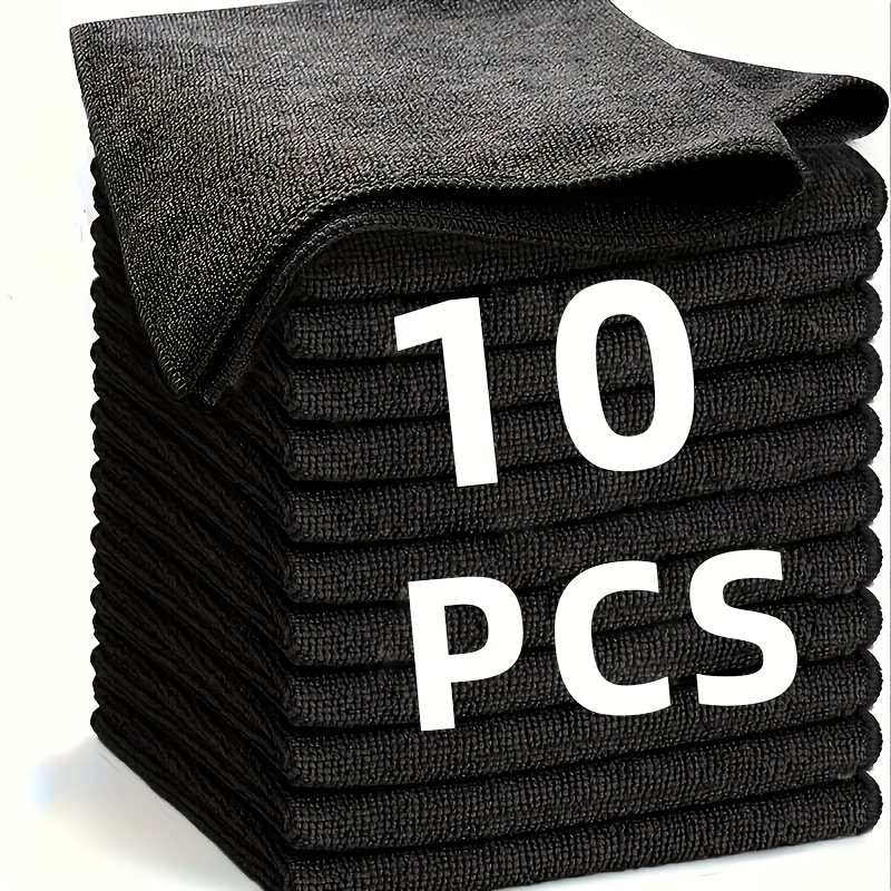 TEMU 3/5/10pcs Microfiber Cleaning Cloths - Ultra Absorbent, Car Detailing Towels, Quick-dry Dish Drying & Kitchen Rags, For , Household Cleaning