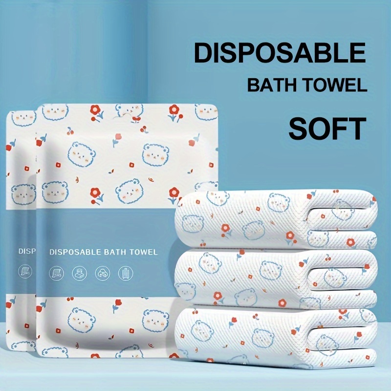 

Disposable Soft Bath Towel Set, Formaldehyde-free, Thickened And Absorbent, Individually Wrapped For Travel And Hotel Use - Pure Cotton, Compressed Large Size Bath Towels Pack