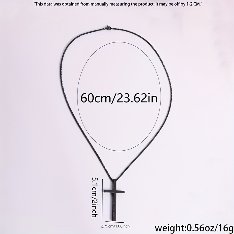1pc stainless steel cross pendant necklace fashion necklace for boys easter gift details 10