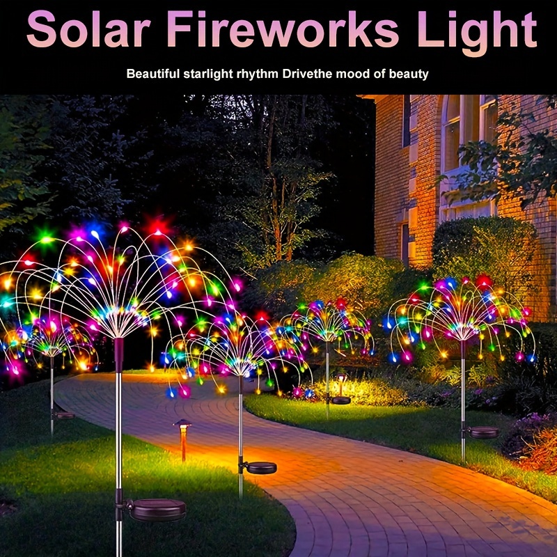 

Solar Firework Lights, 8modes Ip65, Solar Decorative Stake For Landscape Light Patio Patio Party Patio 420/300/200/60led (warm White/multicolour)