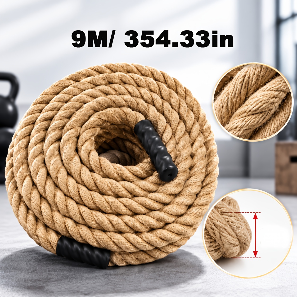 Temu heavy duty battle rope 236 354 inch non slip
