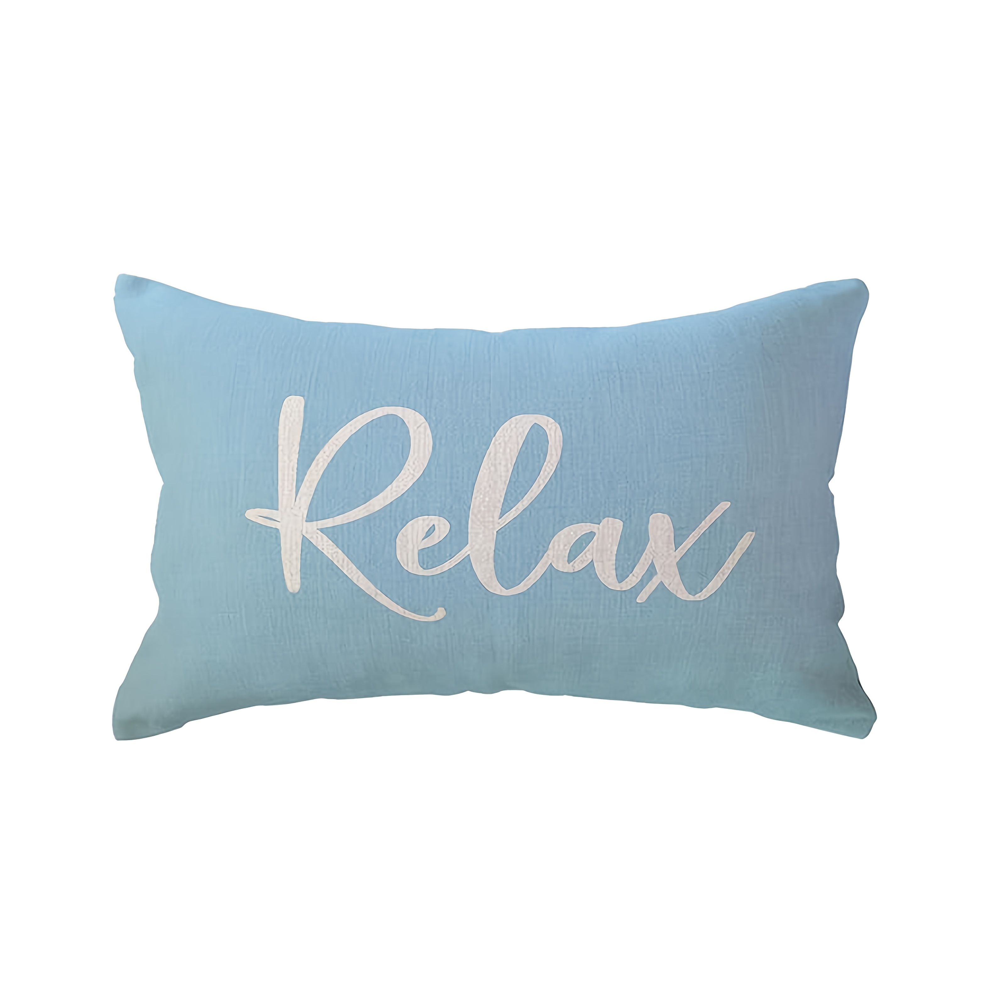 

Light Blue Relax Lumbar Throw Pillow Cover 12x20 Inch - Farmhouse Style, Decorative Rectangular For Sofa & Beach Porch Bench, Zip Closure, Machine Washable Polyester